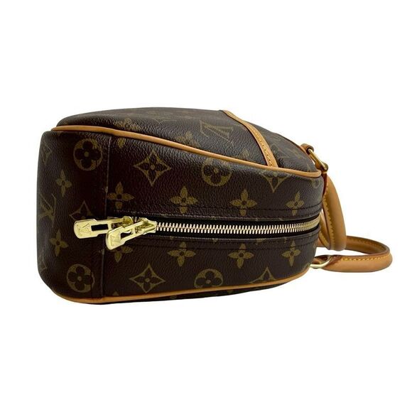 Louis Vuitton Monogram Leather Genuine Leather Handbag Mini Boston Bag Brown - Picture 6 of 10